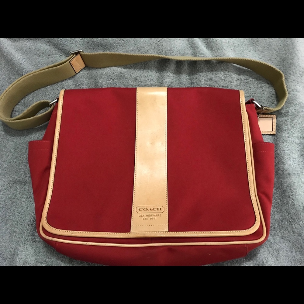 Coach red messenger bag